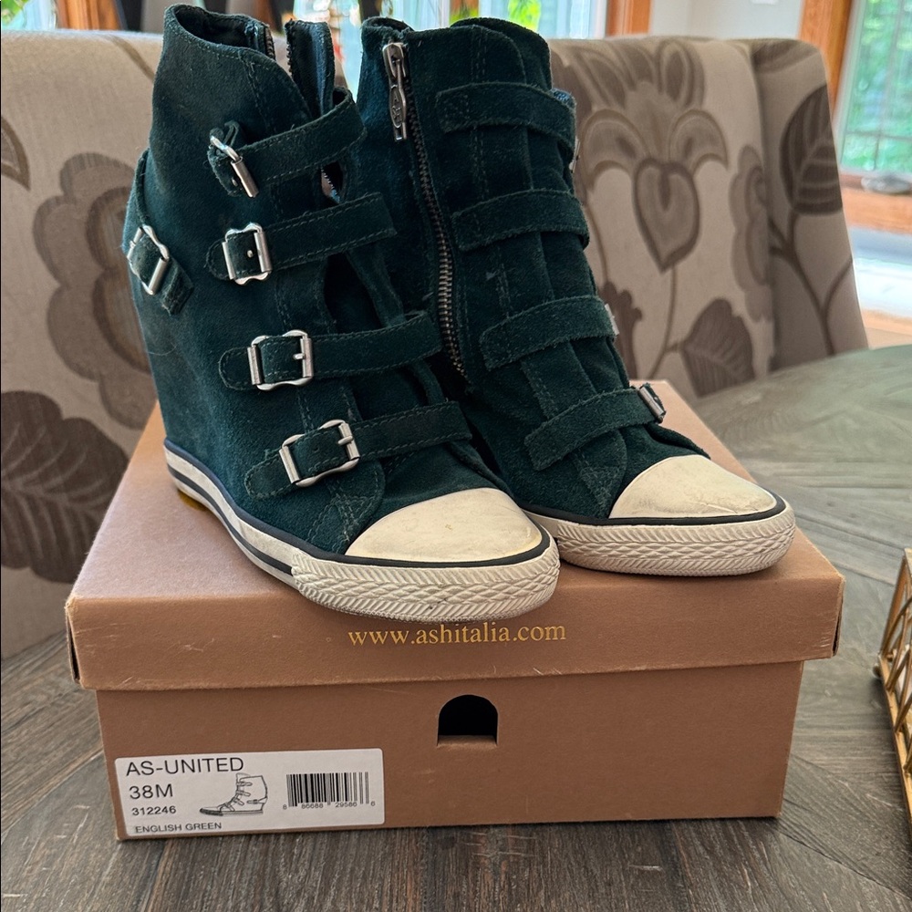 Ash Dark Green Wedge Sneakers